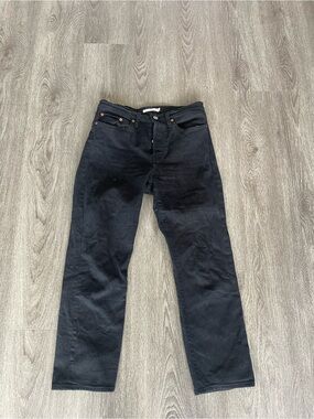 Levis Jeans Black Womens 27 Wedgie Straight Denim Button Fly High Rise 27